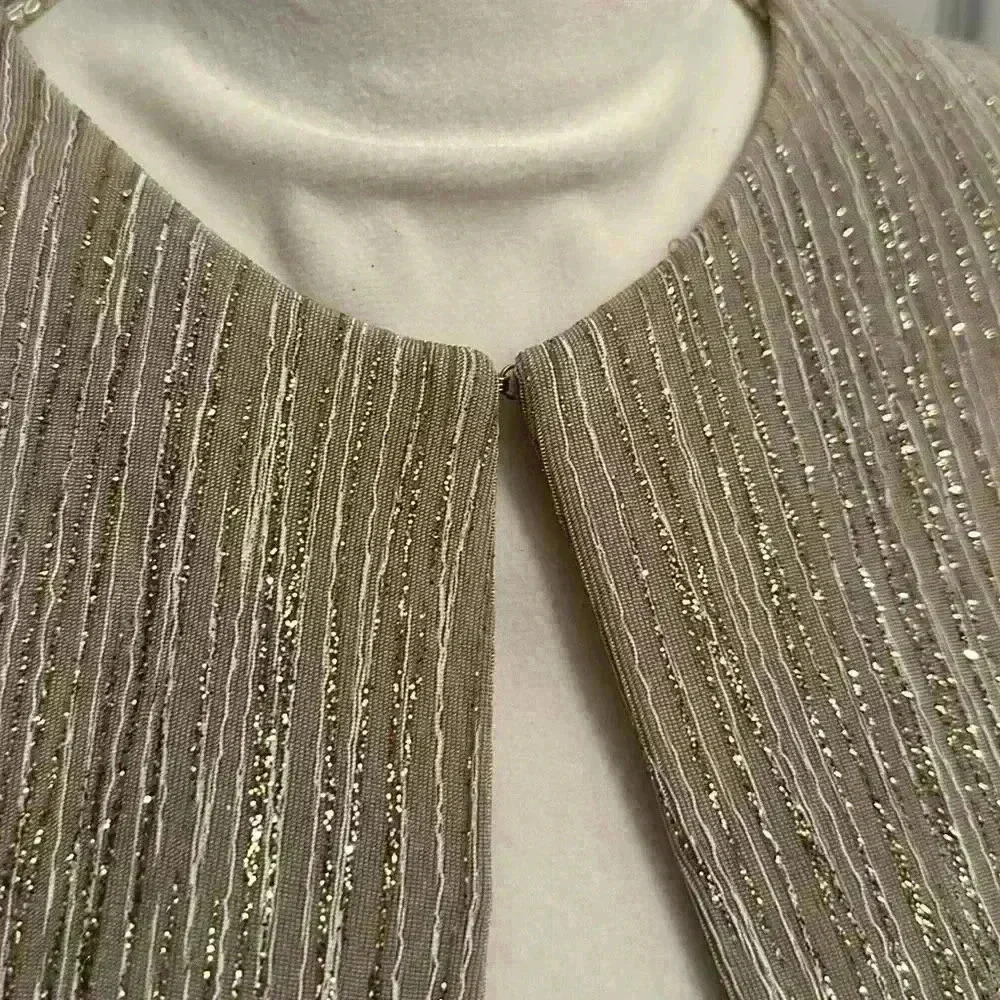 NWT Alex Evenings Shimmering Metallic Jacket with Top Closure Women Petite Small - Picture 8 of 14